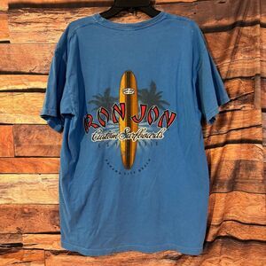 Ron Jon Surf Shop T-Shirt Men's Blue Large Crew Neck Cotton Graphic Tee